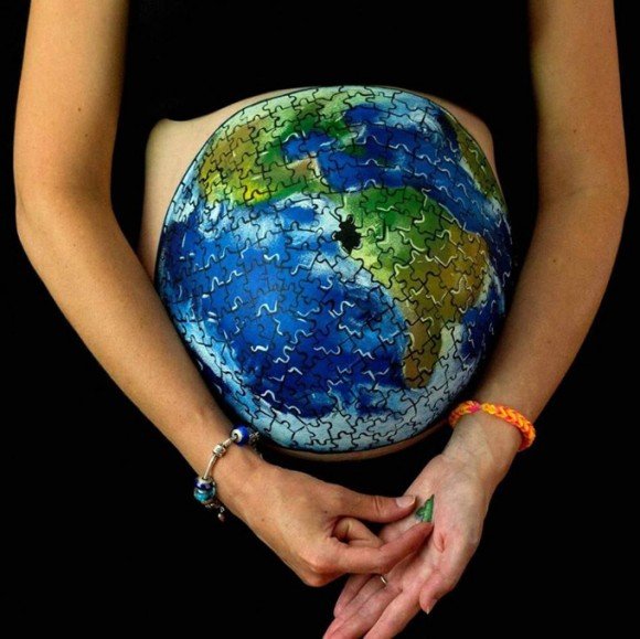 Carrie Preston bump painting earth body paint